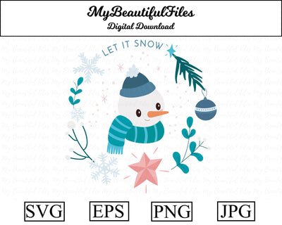 Let it snow Wreath - Christmas SVG MyBeautifulFiles 