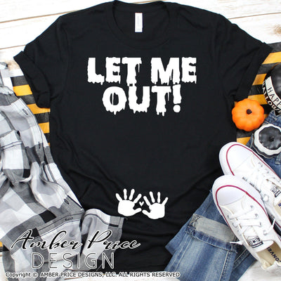 Let me out SVG | Halloween Pregnancy SVG PNG DXF SVG Amber Price Design 
