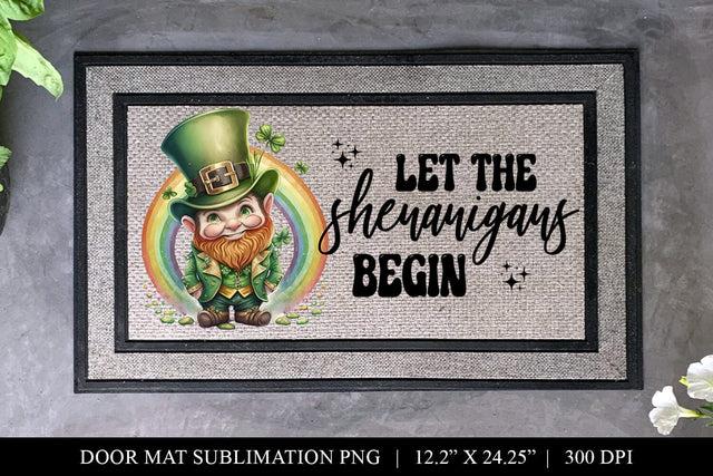 Let The Shenanigans Begin Door Mat Sublimation PNG Sublimation BijouBay 