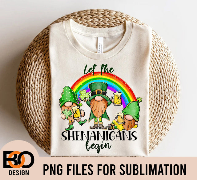 Let The Shenanigans Begin PNG, St. Patrick's Day png, St Patricks png, Sublimation Design, Digital Design Download, Lucky Shamrock png Sublimation BOO-design 