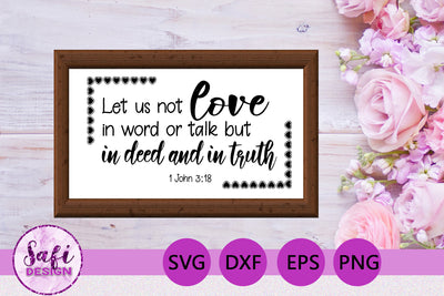 Let Us Not Love Bible Verse SVG SVG Safi Design 