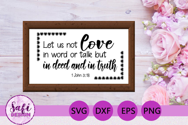 Let Us Not Love Bible Verse SVG SVG Safi Design 