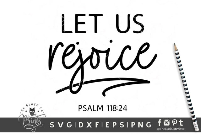 Let Us Rejoice | Christian cut file SVG TheBlackCatPrints 