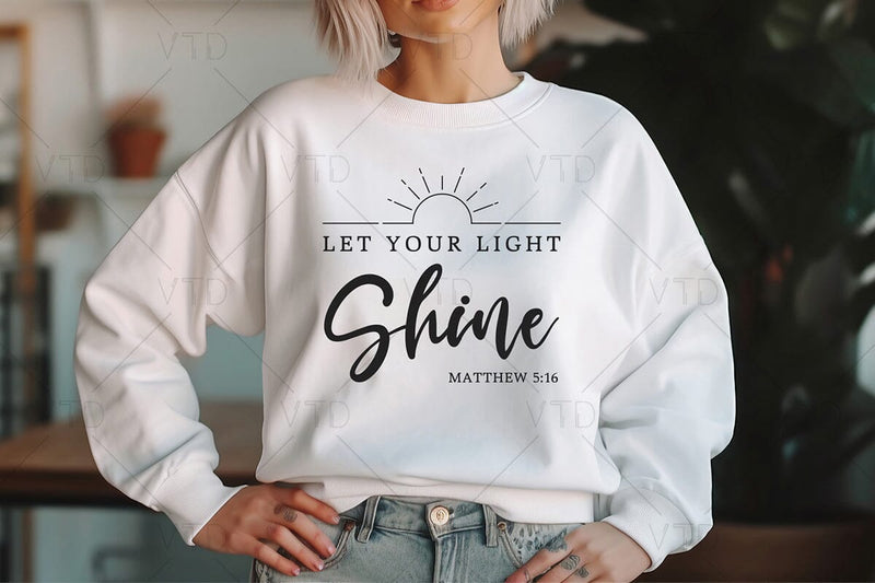 Let Your Light Shine Svg Png Files, Be the Light Svg, Christian Svg ...