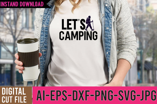 Let's Camping SVG Design SVG BlackCatsMedia 