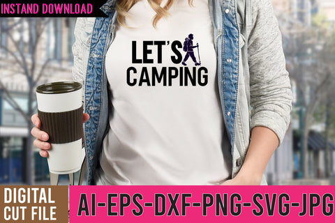 Let's Camping SVG Design SVG BlackCatsMedia 