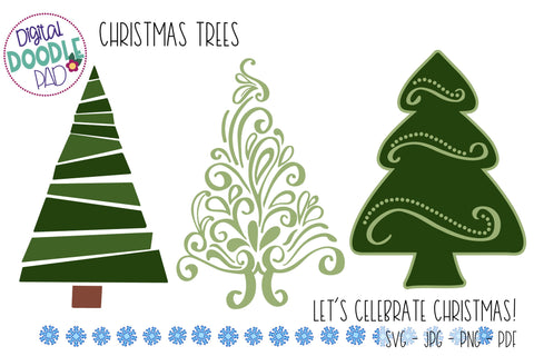 Let's Celebrate Christmas! SVG Cute Files for Cricut and Silhouette SVG Digital Doodle Pad 
