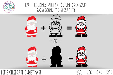 Let's Celebrate Christmas! SVG Cute Files for Cricut and Silhouette SVG Digital Doodle Pad 