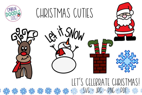 Let's Celebrate Christmas! SVG Cute Files for Cricut and Silhouette SVG Digital Doodle Pad 