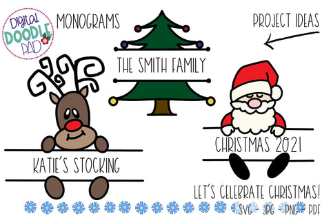 Let's Celebrate Christmas! SVG Cute Files for Cricut and Silhouette SVG Digital Doodle Pad 