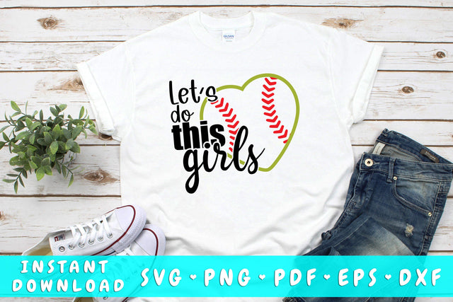 Let's Do This Girls Softball SVG SVG HappyDesignStudio 
