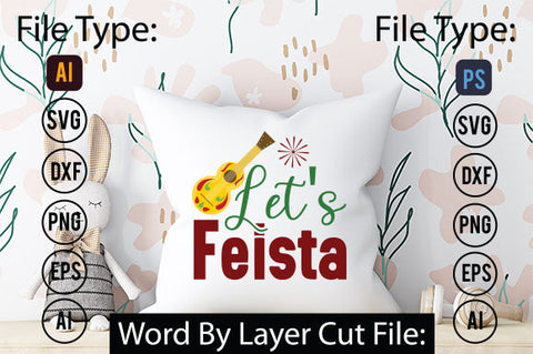 Let's Feista SVG Cut File SVGs,quotes-and-sayings,food-drink mini-bundles,print-cut,on-sale Clipart Clip Art Sublimation or Vinyl Shirt Design SVG DesignPlante 503 