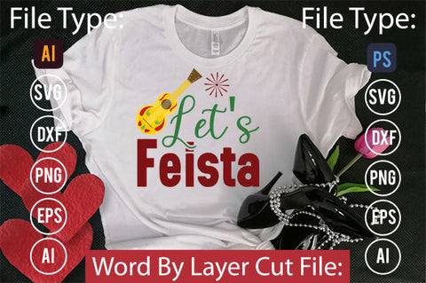 Let's Feista SVG Cut File SVGs,quotes-and-sayings,food-drink mini-bundles,print-cut,on-sale Clipart Clip Art Sublimation or Vinyl Shirt Design SVG DesignPlante 503 