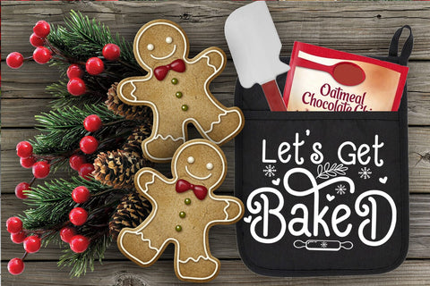 Let's Get Baked SVG I Christmas Pot Holders SVG I Pot Holder SVG Happy Printables Club 