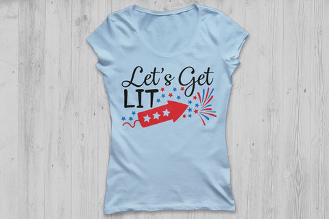Lets Get Lit| Fourth of July SVG Cutting Files. SVG CosmosFineArt 