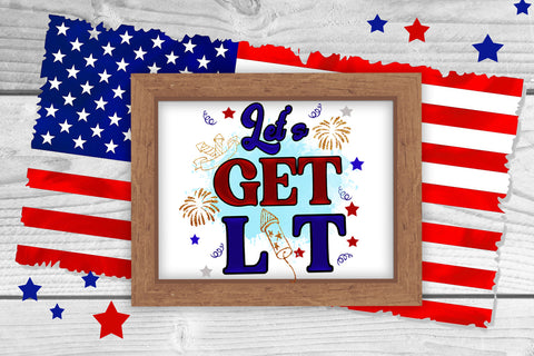 Let's Get Lit Patriotic Sublimation I July 4 Independence Sublimation Happy Printables Club 