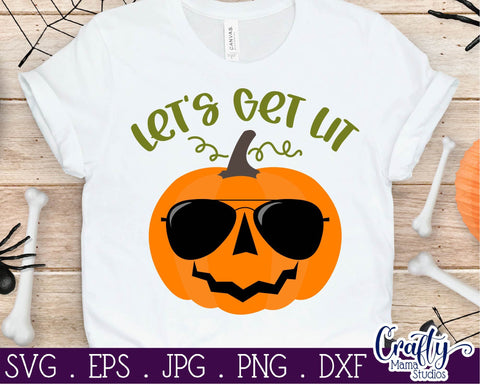 Let's Get Lit - Pumpkin - Halloween Svg Cut File SVG Crafty Mama Studios 