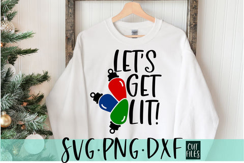 Let's Get Lit SVG that is Free For Commercial Use | Christmas Lights SVG SVG RedFoxDesignsUS 