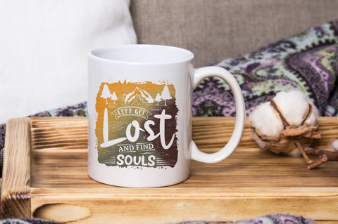 Let’s Get Lost And Find Our Souls, Camping and Adventure PNG Background Sublimation SVG futivesvg 