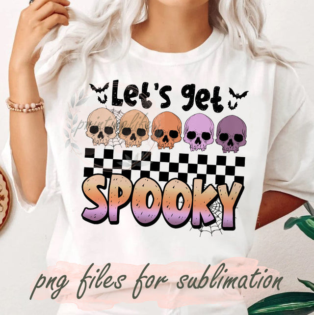 Let’s get spooky PNG Sublimation Design,Halloween sublimation, Halloween png, Spooky designs, Kids Halloween png, Retro Halloween png Sublimation PrintingLife 