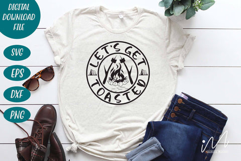 Let's get toasted svg, camp fire svg, camping t shirt svg, Happy camper svg, outdoor adventure svg SVG Isabella Machell 