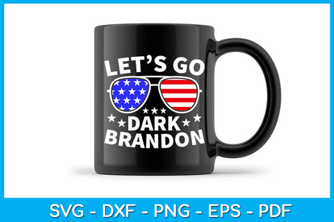 Let's Go Dark Brandon American Flag Funny Sayings SVG PNG PDF Cut File SVG Creativedesigntee 