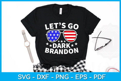 Let's Go Dark Brandon American Flag Funny Sayings SVG PNG PDF Cut File SVG Creativedesigntee 