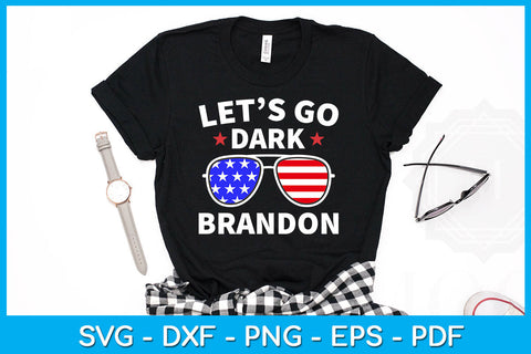 Let's Go Dark Brandon USA Flag Funny Sayings SVG PNG PDF Cut File SVG Creativedesigntee 