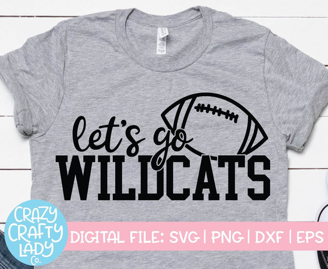Let's Go Wildcats | Football SVG Cut File SVG Crazy Crafty Lady Co. 