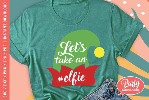 LET’S TAKE AN ELFIE | funny Christmas SVG SVG Partypantaloons 