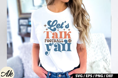 Let's talk football y'all Retro SVG SVG akazaddesign 