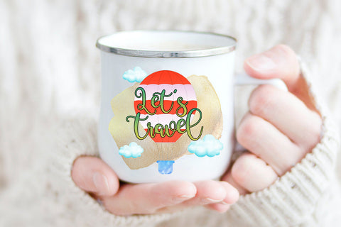 Let's Travel Sublimation Design Sublimation Happy Printables Club 