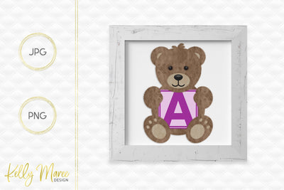 Letter A Bear Graphic Sublimation Kelly Maree Design 