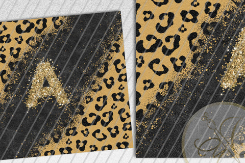 Letter A Leopard and Glitter 20oz Skinny Tumbler Sublimation | Classic leopard Sublimation Marlene Campos 