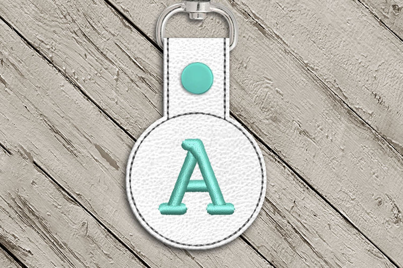 Letter A Round ITH Key Fob In the Hoop Embroidery Design Embroidery/Applique DESIGNS Designed by Geeks 