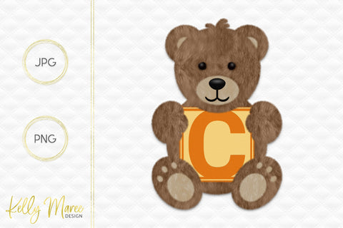 Letter C Bear Graphic Sublimation Kelly Maree Design 