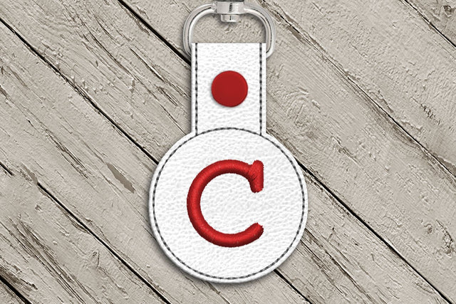 Letter C Round ITH Key Fob In the Hoop Embroidery Design Embroidery/Applique DESIGNS Designed by Geeks 