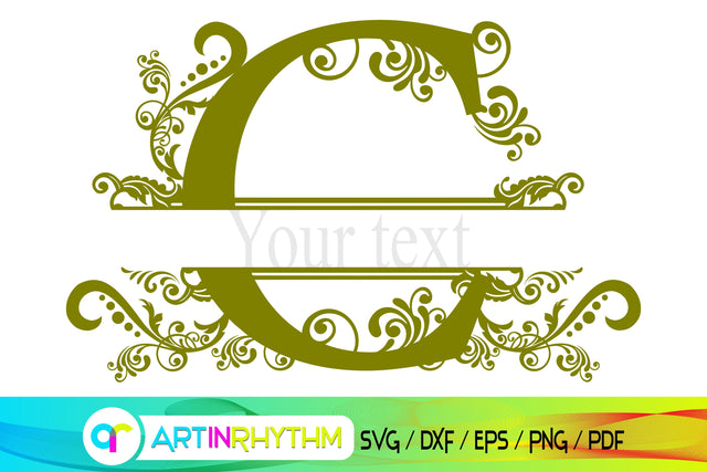 letter c, split monogram svg SVG Artinrhythm shop 