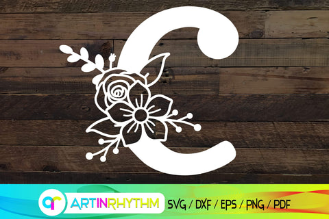 letter c svg, floral alphabet svg SVG Artinrhythm shop 