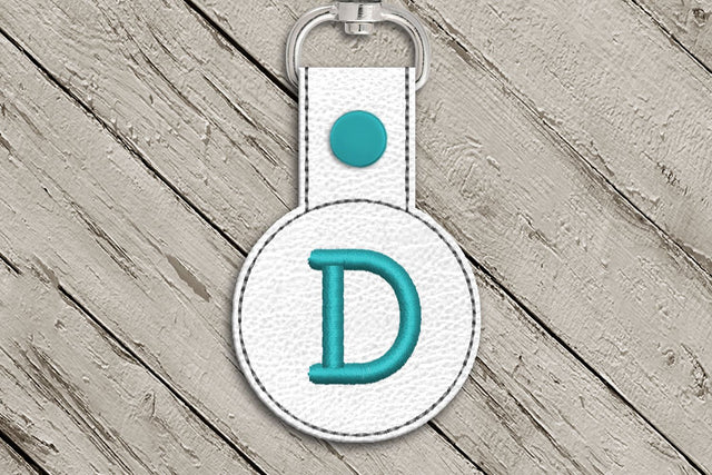 Letter D Round ITH Key Fob In the Hoop Embroidery Design Embroidery/Applique DESIGNS Designed by Geeks 
