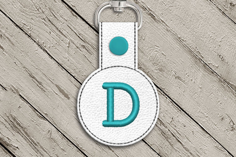 Letter D Round ITH Key Fob In the Hoop Embroidery Design Embroidery/Applique DESIGNS Designed by Geeks 