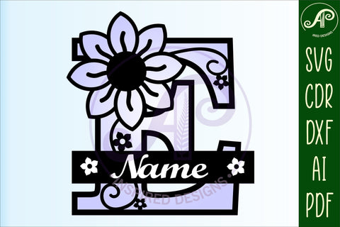 Letter E Flower Layer Monogram SVG File SVG APInspireddesigns 