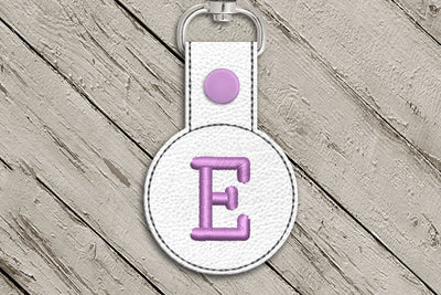 Letter E Round ITH Key Fob In the Hoop Embroidery Design Embroidery/Applique DESIGNS Designed by Geeks 