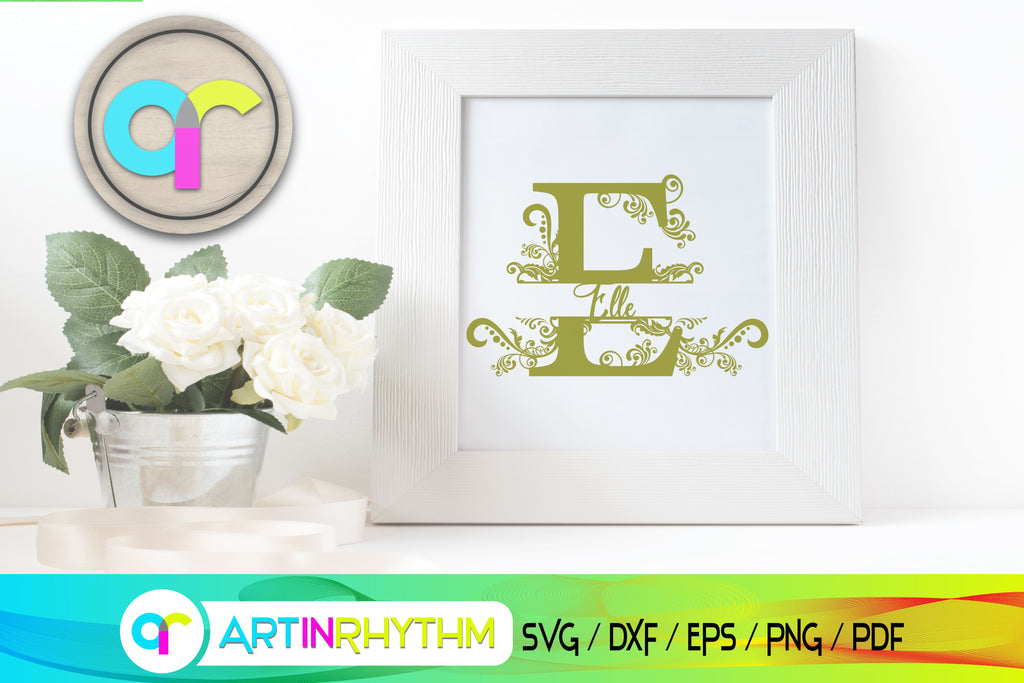 letter e, split monogram svg - So Fontsy
