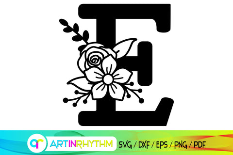 letter e svg, Floral alphabet svg SVG Artinrhythm shop 