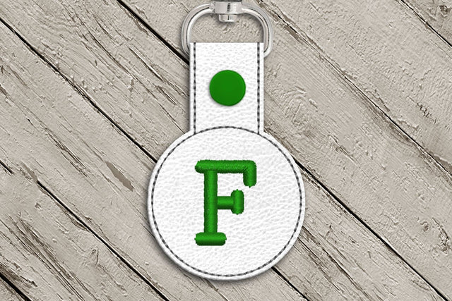 Letter F Round ITH Key Fob In the Hoop Embroidery Design Embroidery/Applique DESIGNS Designed by Geeks 