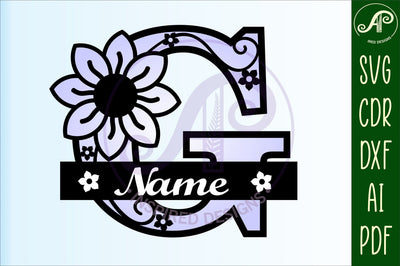 Letter G Flower Layer Monogram SVG File SVG APInspireddesigns 