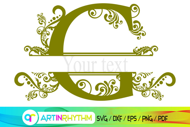 letter g, g monogram, split monogram svg SVG Artinrhythm shop 