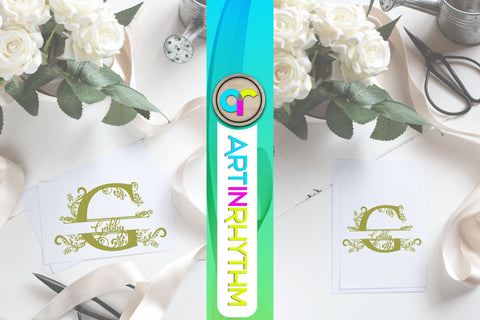 letter g, g monogram, split monogram svg SVG Artinrhythm shop 