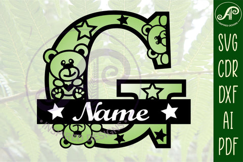 Letter G Teddy Bear Monogram SVG file SVG APInspireddesigns 